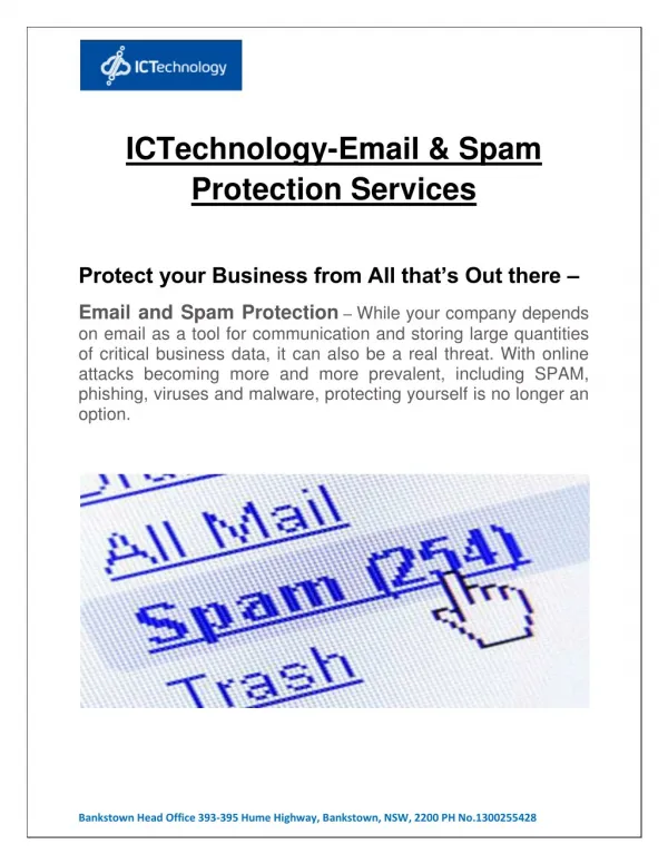 ICTechnology –Email & Spam Protection Service Provider in NSW