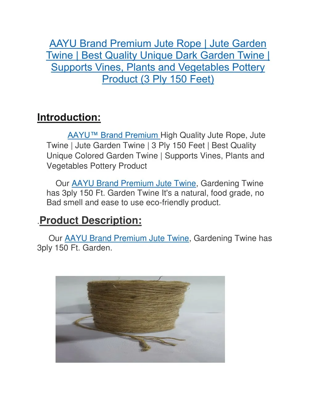 aayu brand premium jute rope jute garden twine