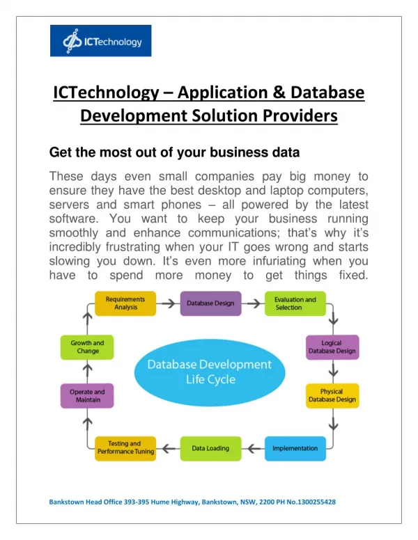 ICTechnology- Application and Database Development Solution Providers in Australia