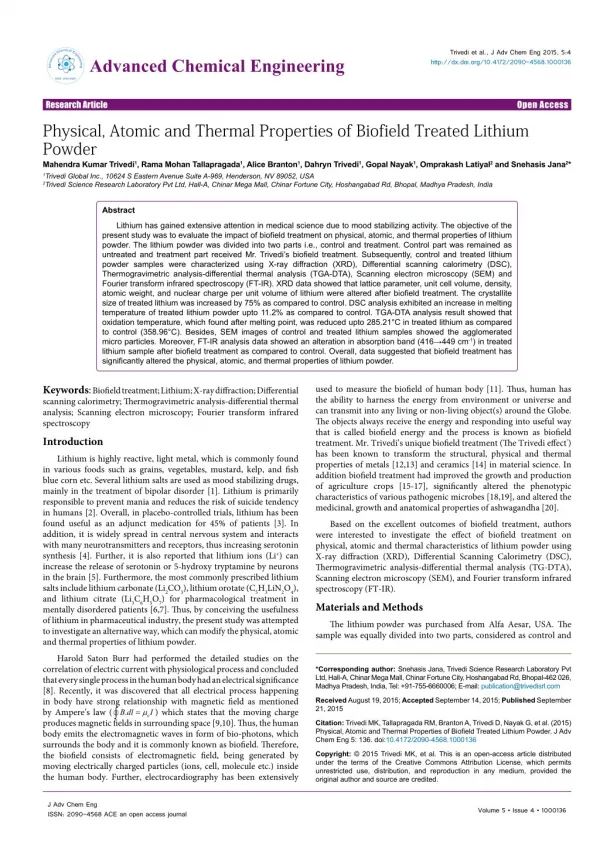 trivedi et al j adv chem eng 2015 5 4 http