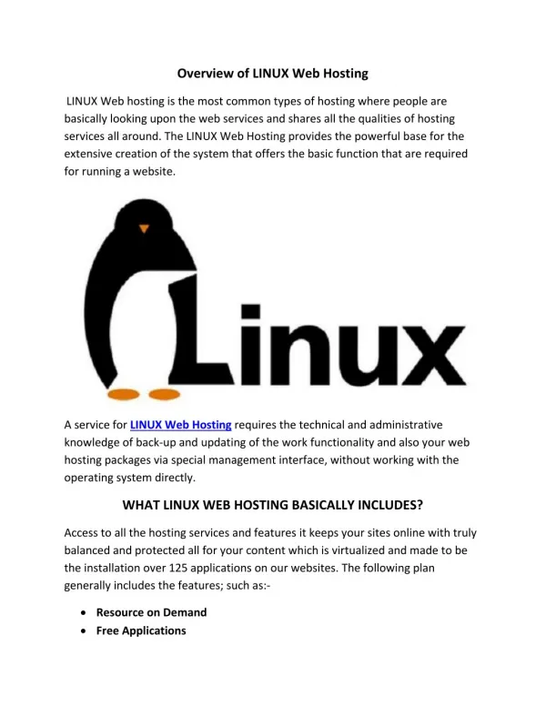 Linux Web Hosting