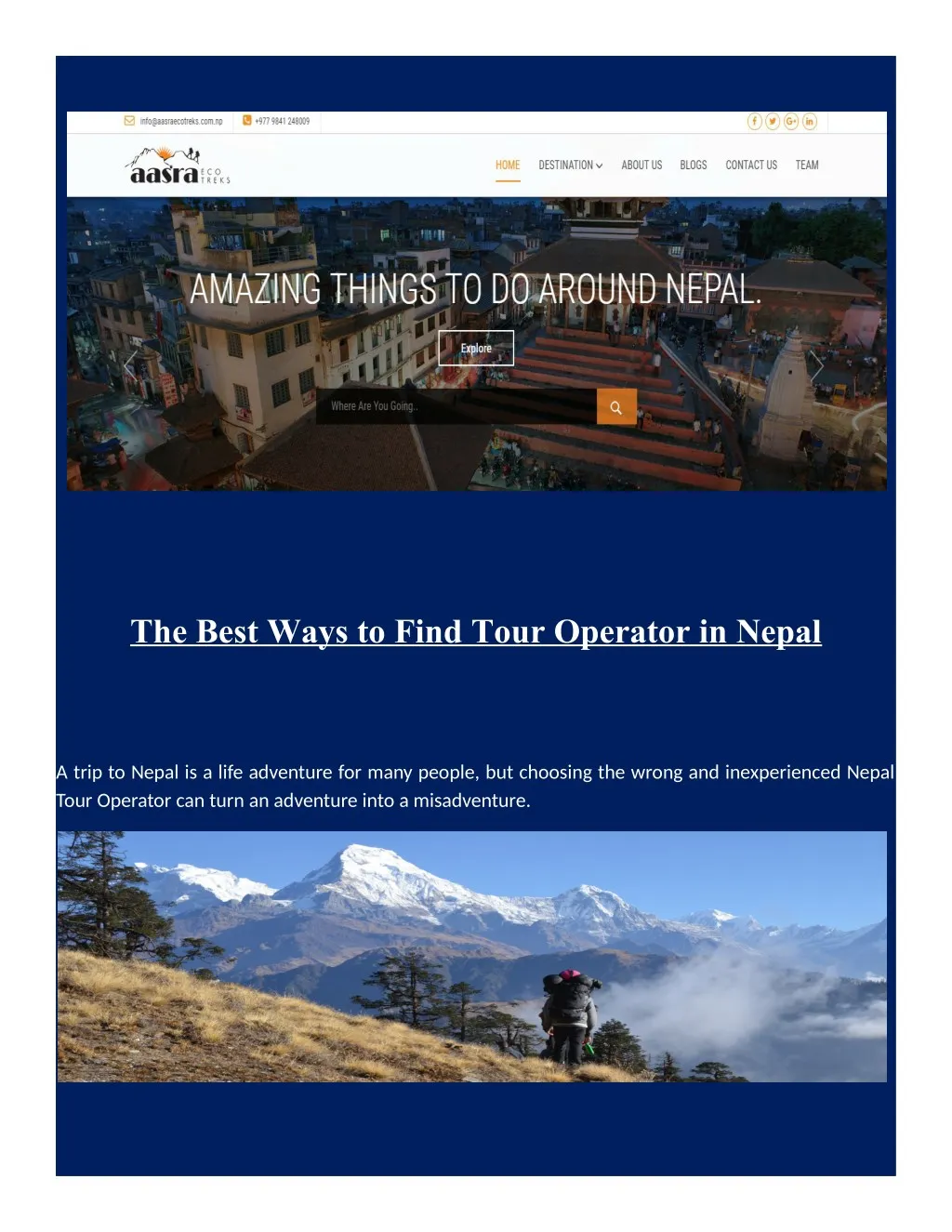 the best ways to find tour operator in nepal
