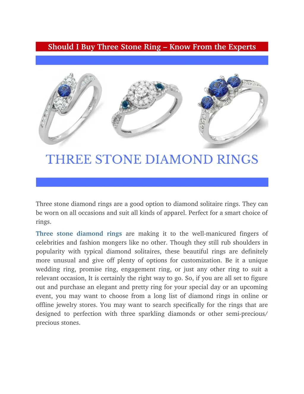 should i buy three stone ring know from