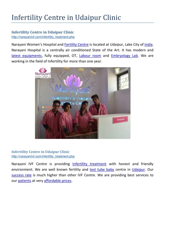 Infertility Centre in Udaipur Clinic