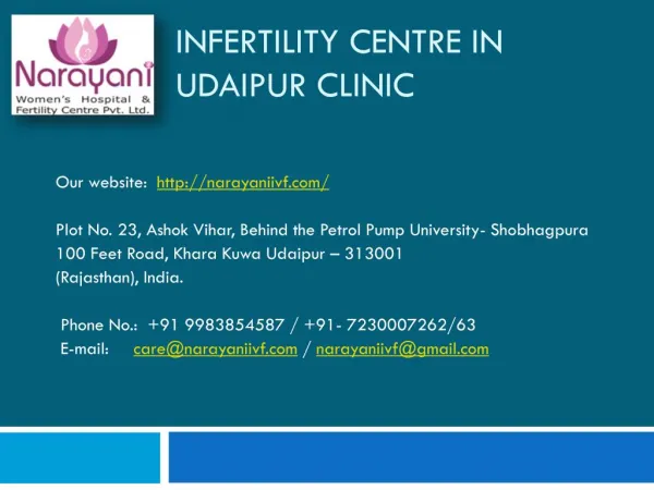 Infertility Centre in Udaipur Clinic