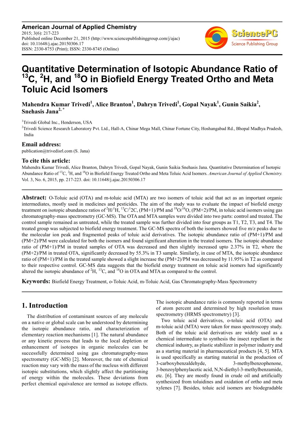 american journal of applied chemistry 2015