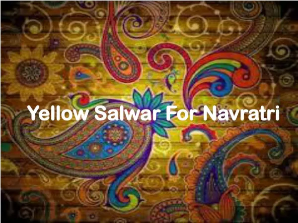 Yellow Salwar For Navratri