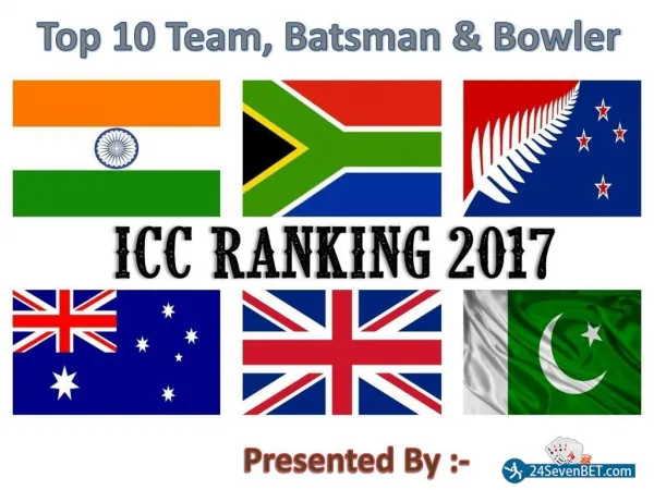 ICC Cricket Ranking 2017 Top 10 Team and Players