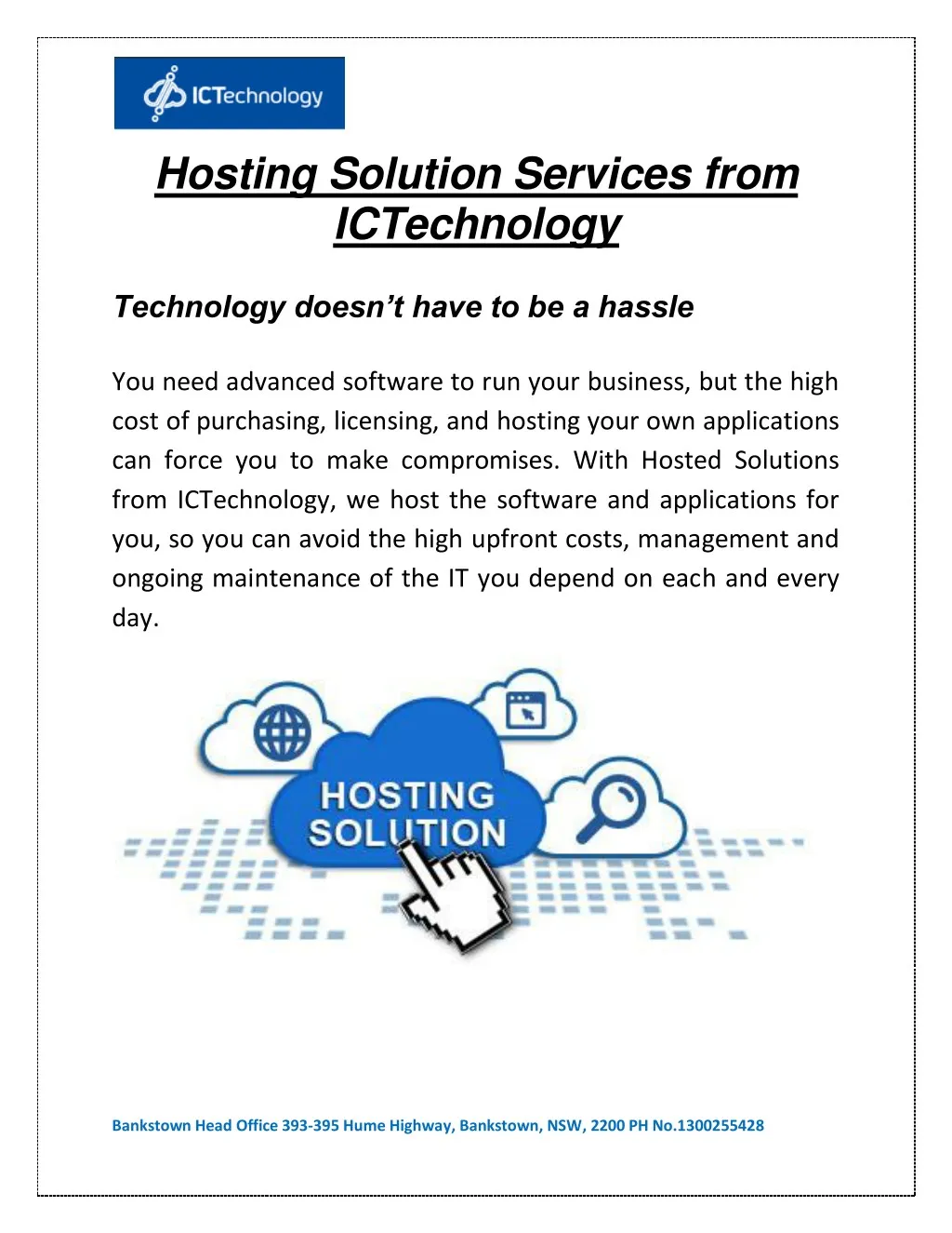 hosting solution services from ictechnology