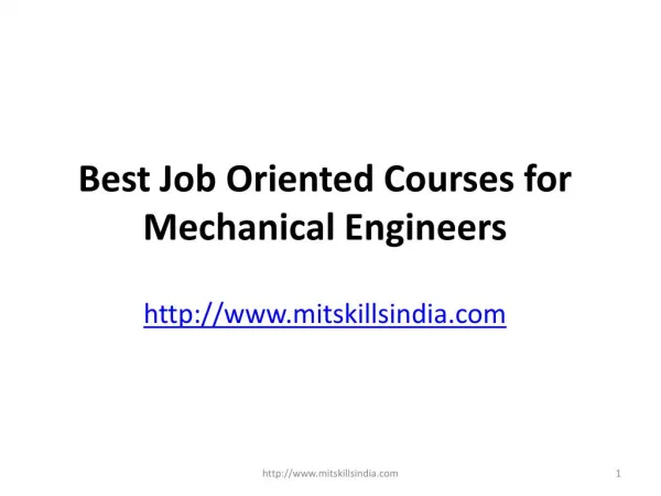 Best Job Oriented Courses for Mechanical Engineers