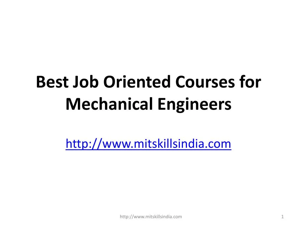 best job oriented courses for mechanical engineers