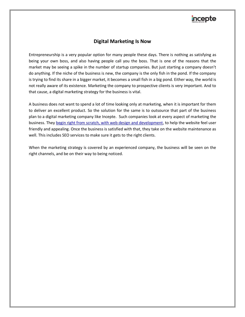 digital marketing is now