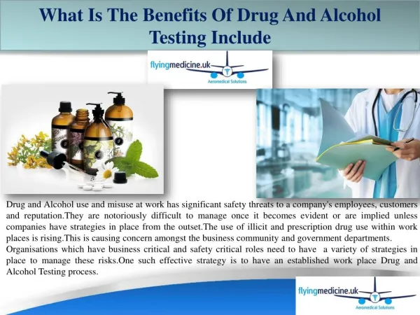 What Is The Benefits Of Drug And Alcohol Testing Include