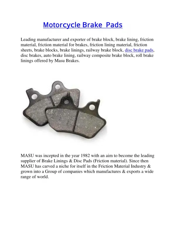 motorcycle brake pads