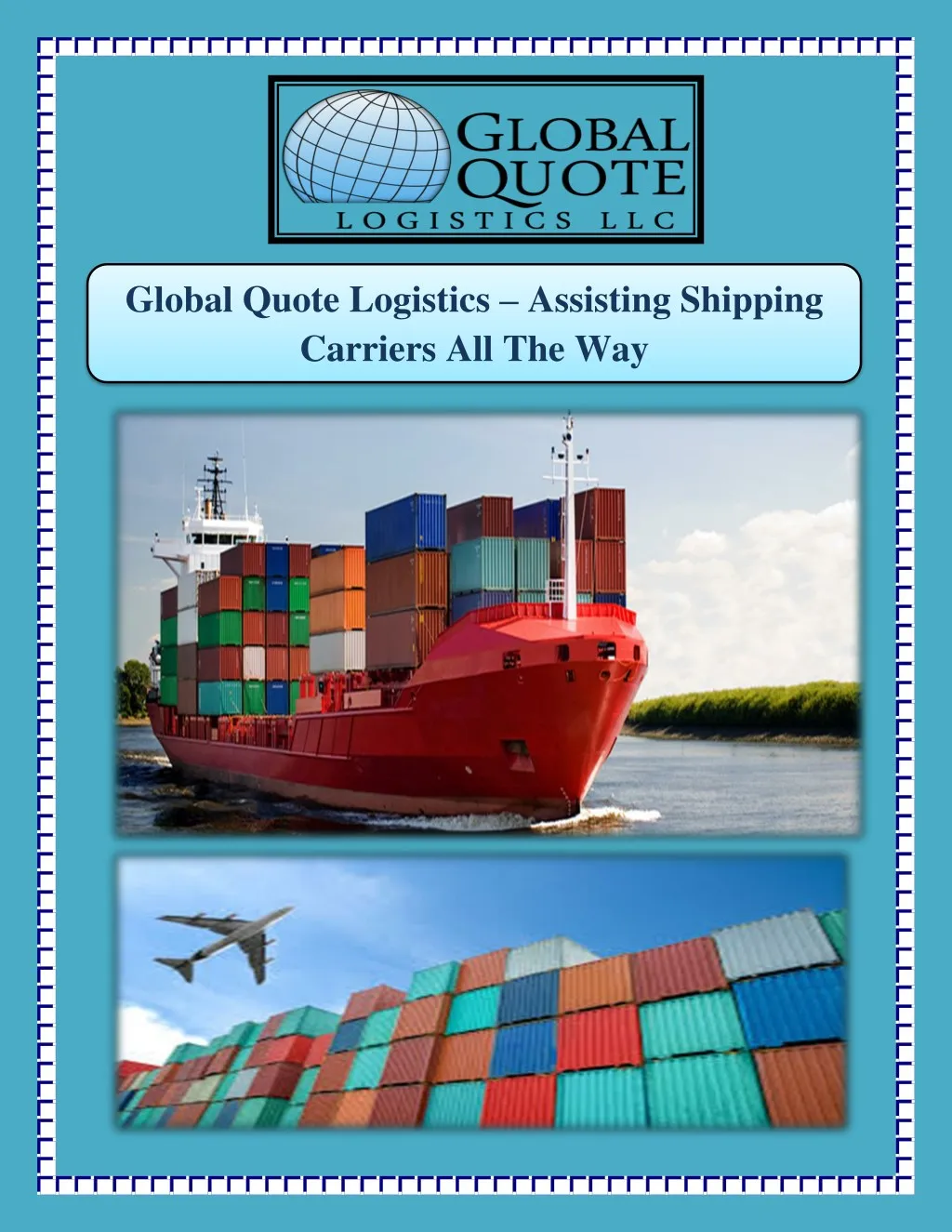 global quote logistics assisting shipping