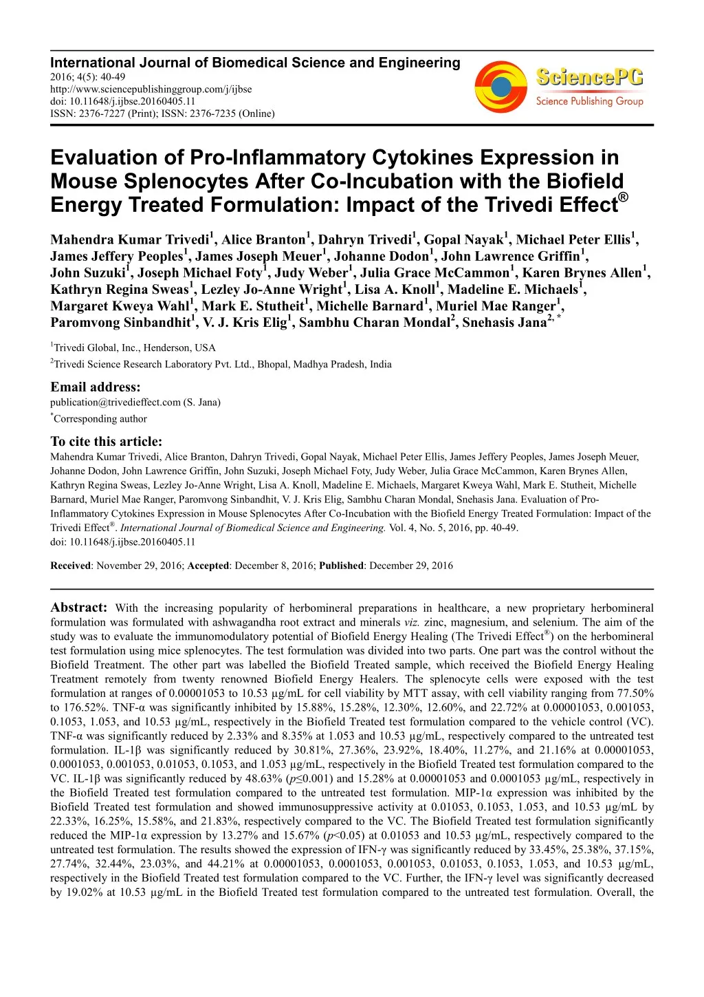 international journal of biomedical science