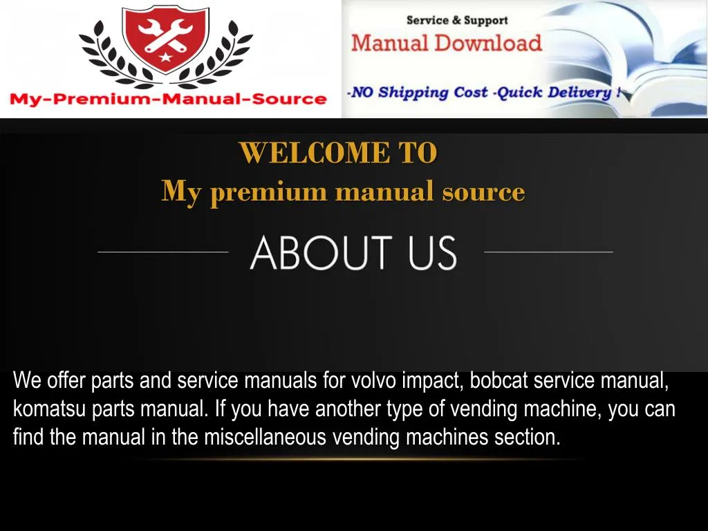 welcome to my premium manual source