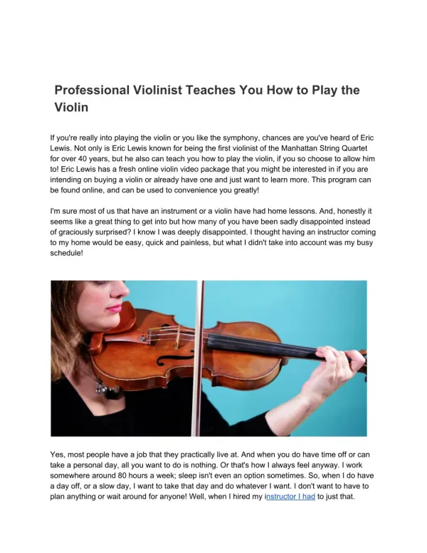 Professional Violinist Teaches You How to Play the Violin