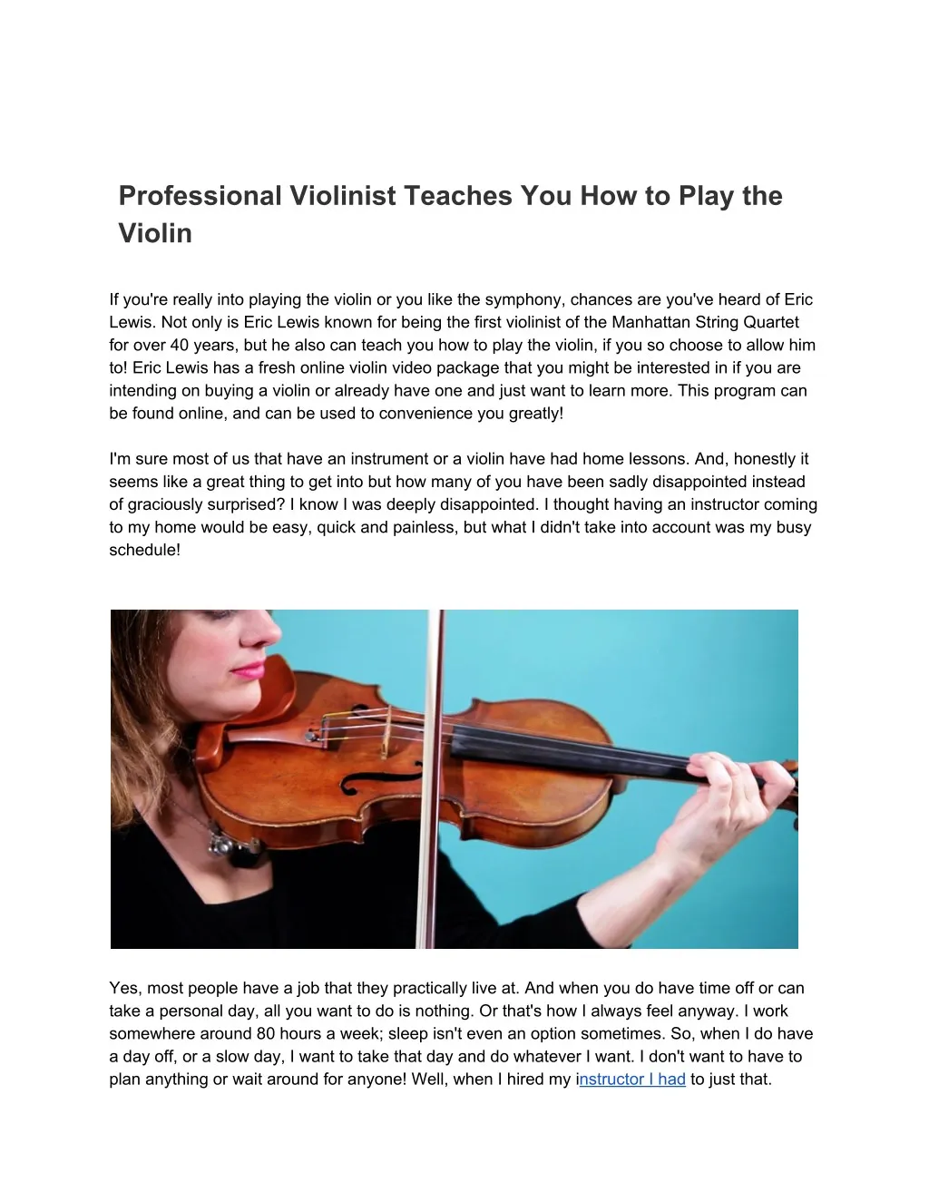 professional violinist teaches you how to play