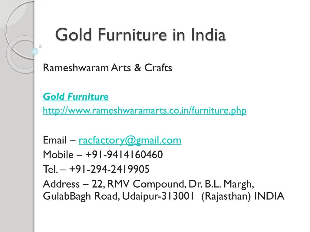 gold furniture in india
