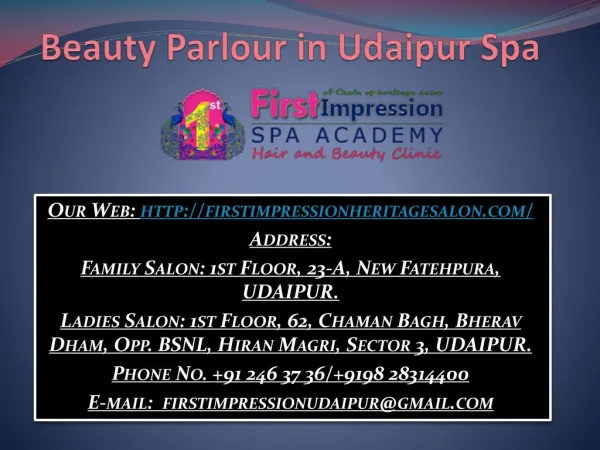 Beauty Parlour in Udaipur Spa