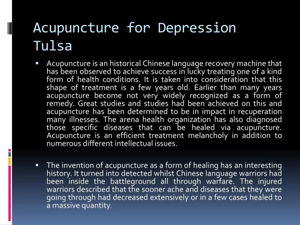 acupuncture for depression tulsa