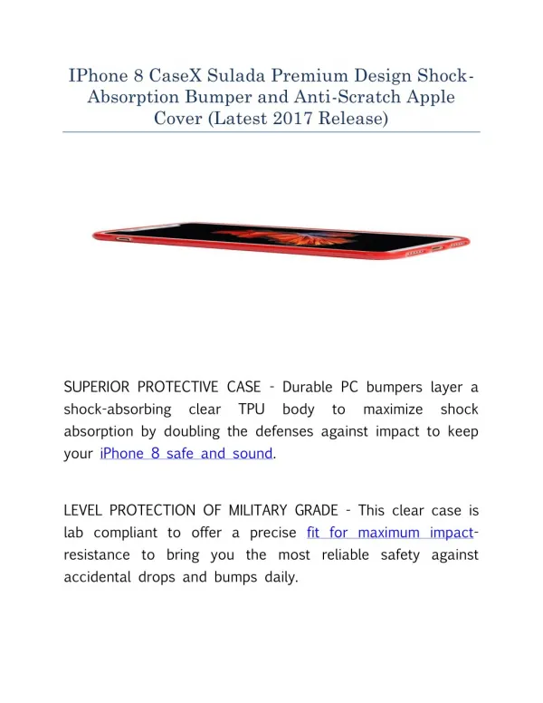 iPhone 8 CaseX Sulada Premium Design Shock-Absorption Bumper and Anti-Scratch Apple Phone Cover (Latest 2017 Release) (B