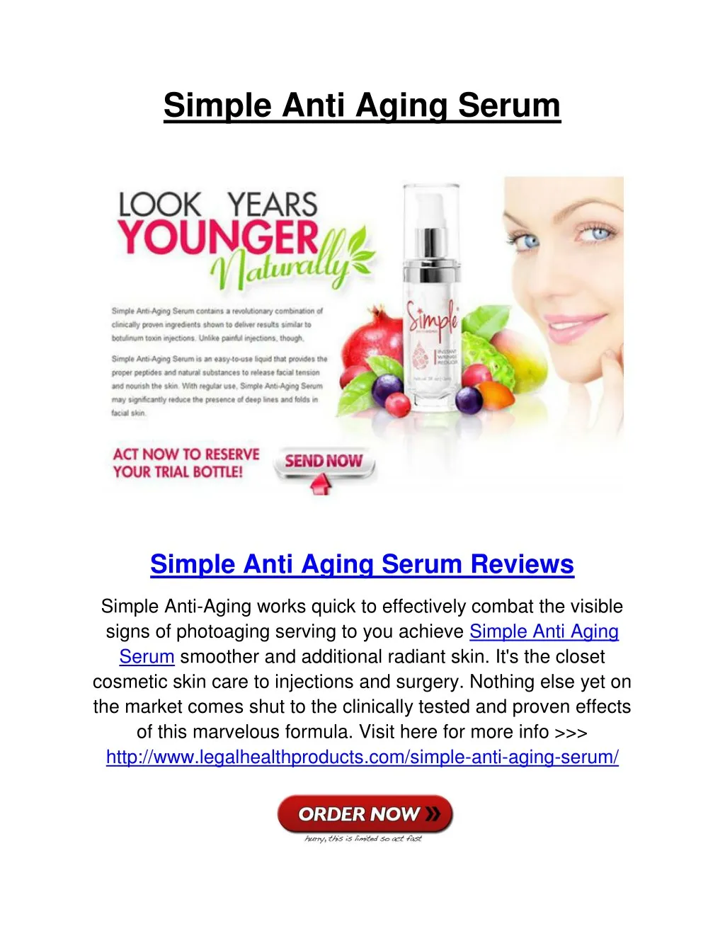 simple anti aging serum