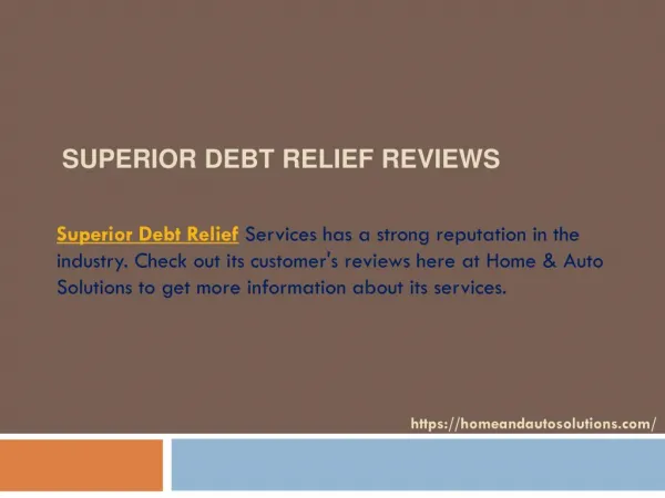 Superior Debt Relief Reviews