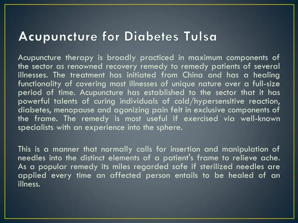 acupuncture for diabetes tulsa