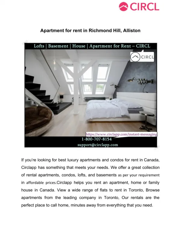 Apartment for rent in richmond hill - alliston