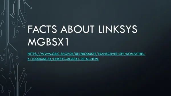 Facts About linksys mgbsx1