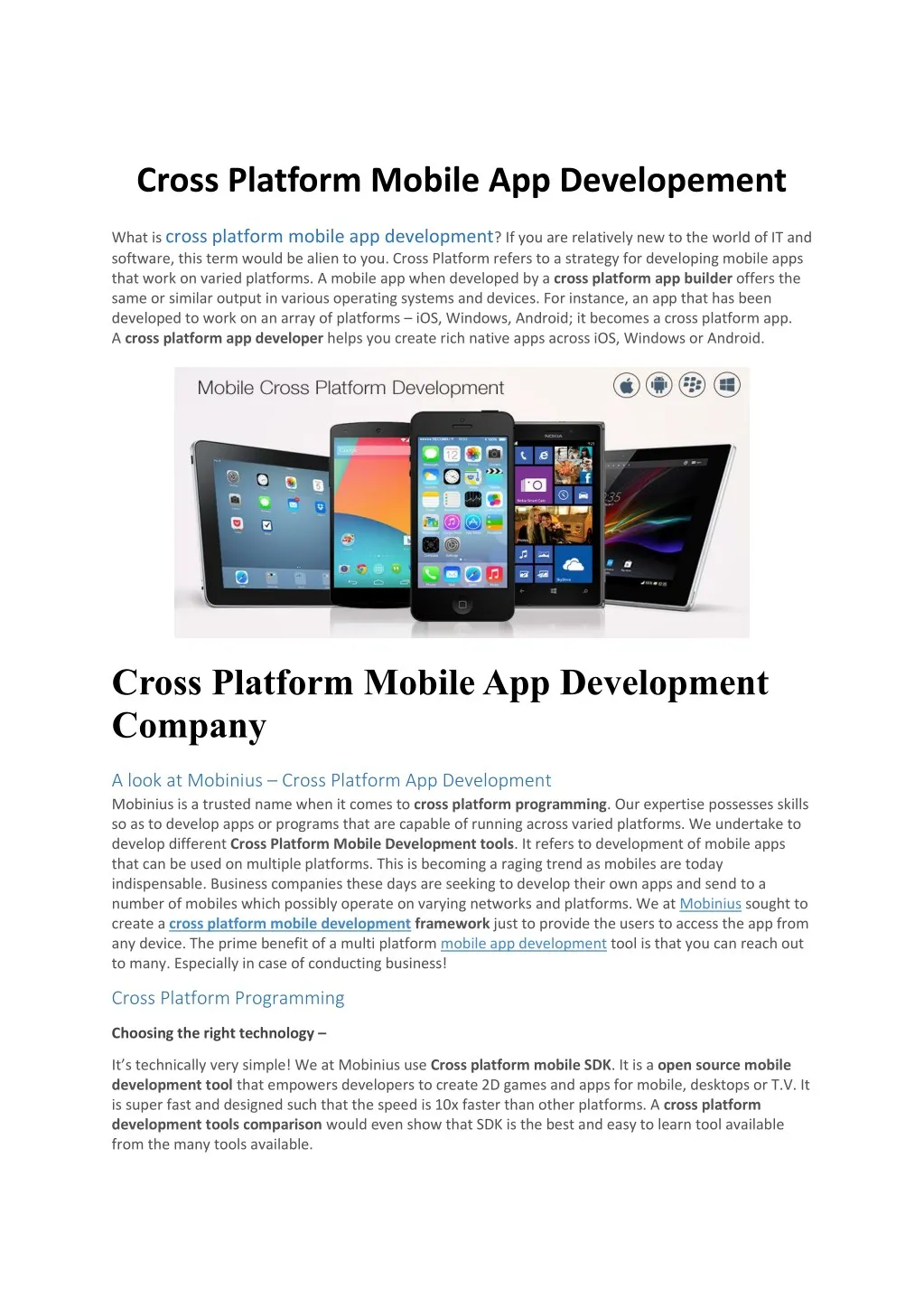 cross platform mobile app developement