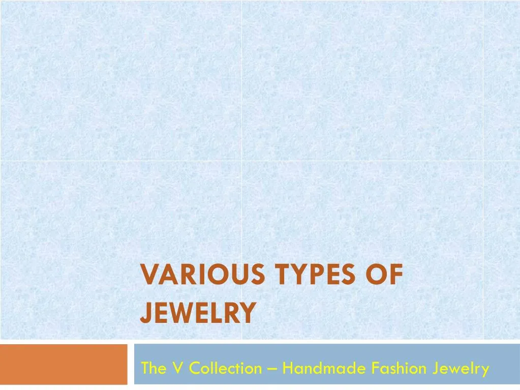 various types of jewelry