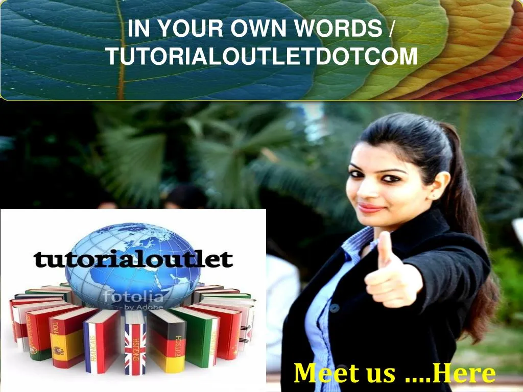 in your own words tutorialoutletdotcom