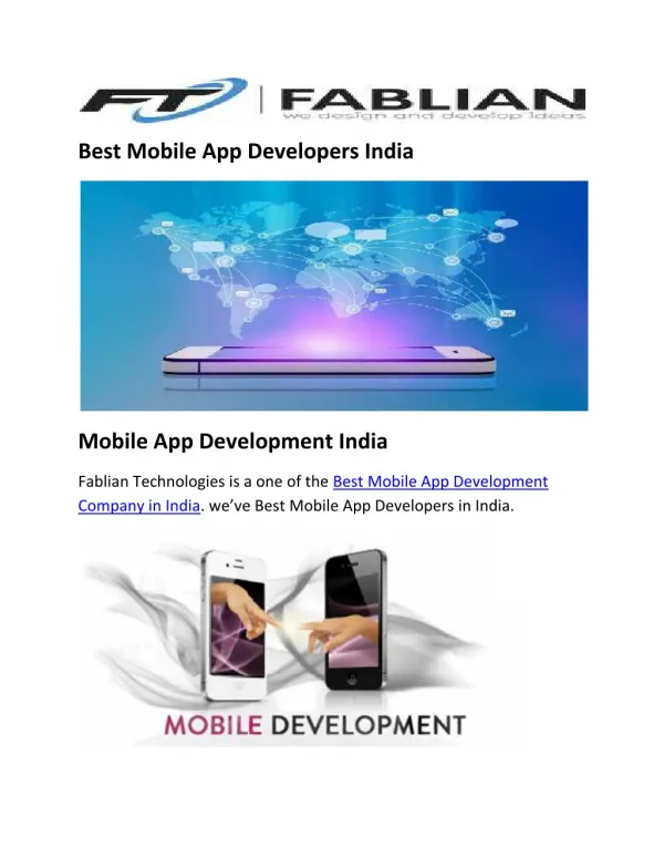 Best Mobile App Developers India