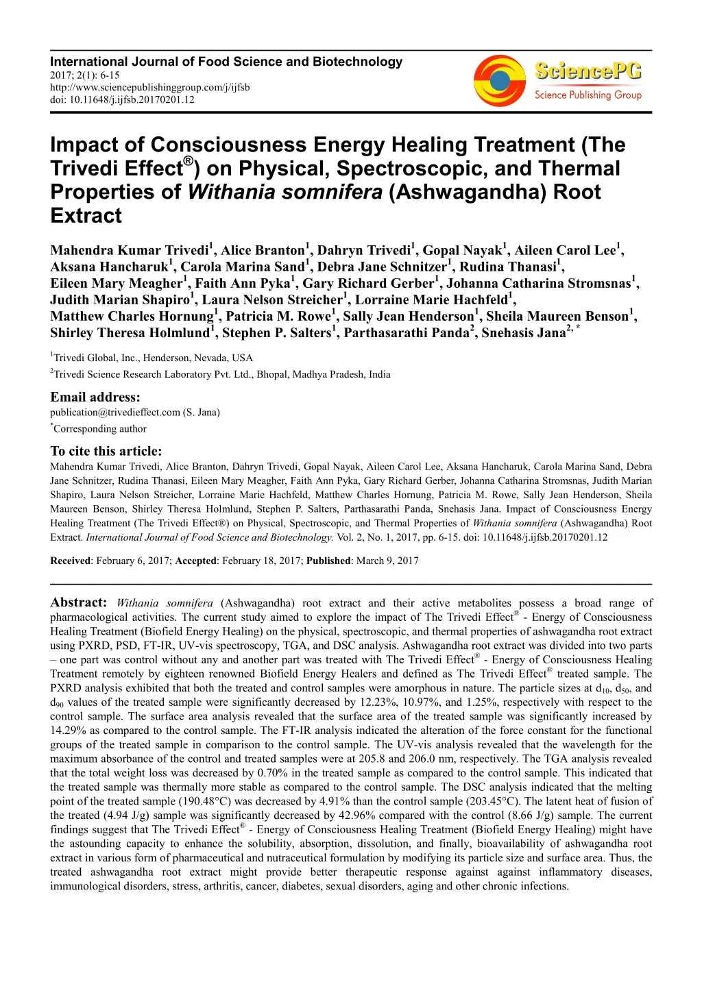 international journal of food science