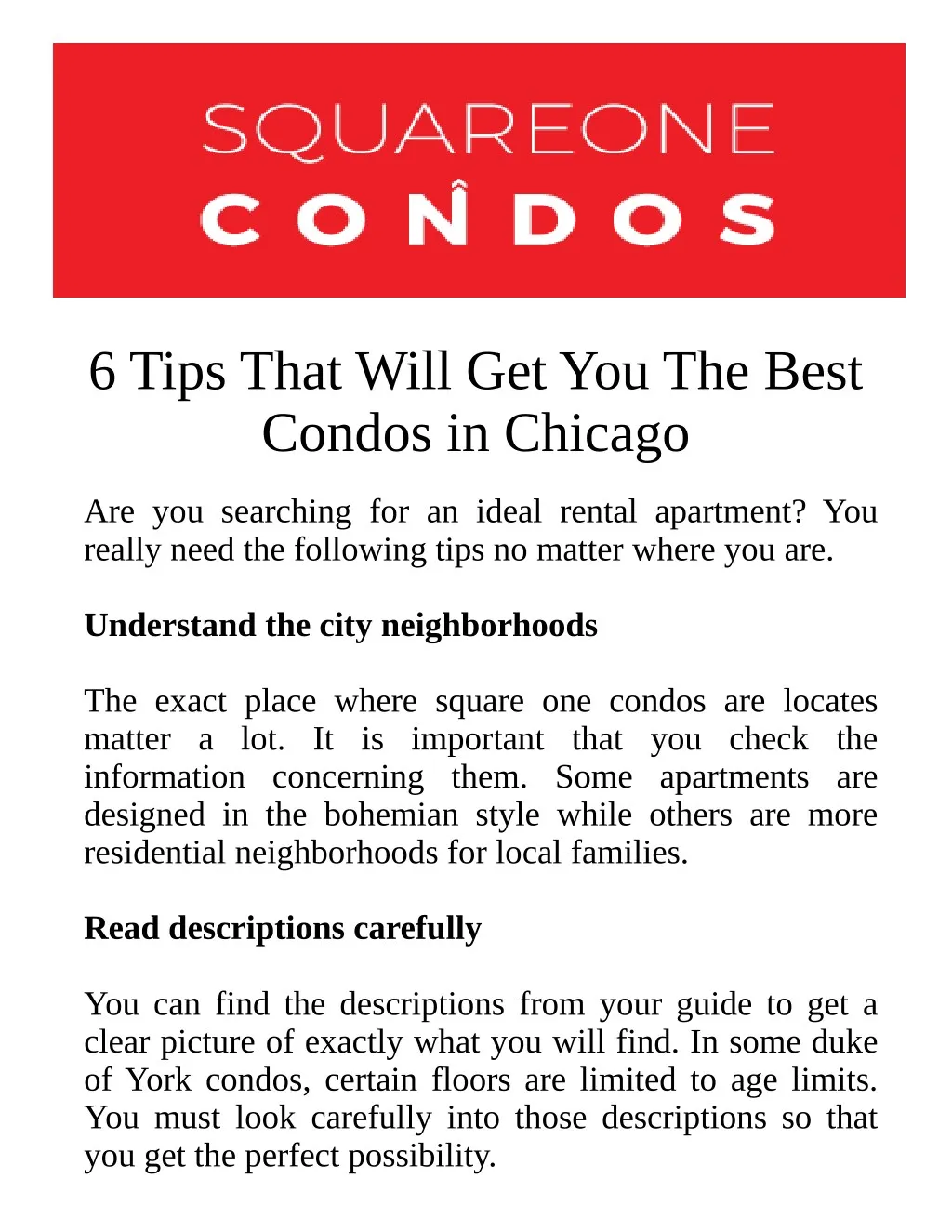 6 tips that will get you the best condos