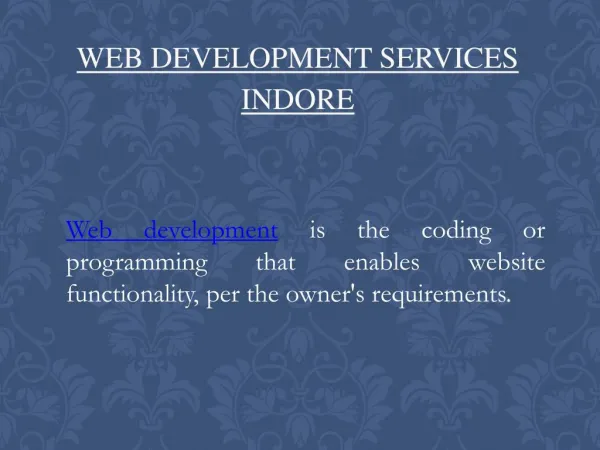 Web development services in Indore