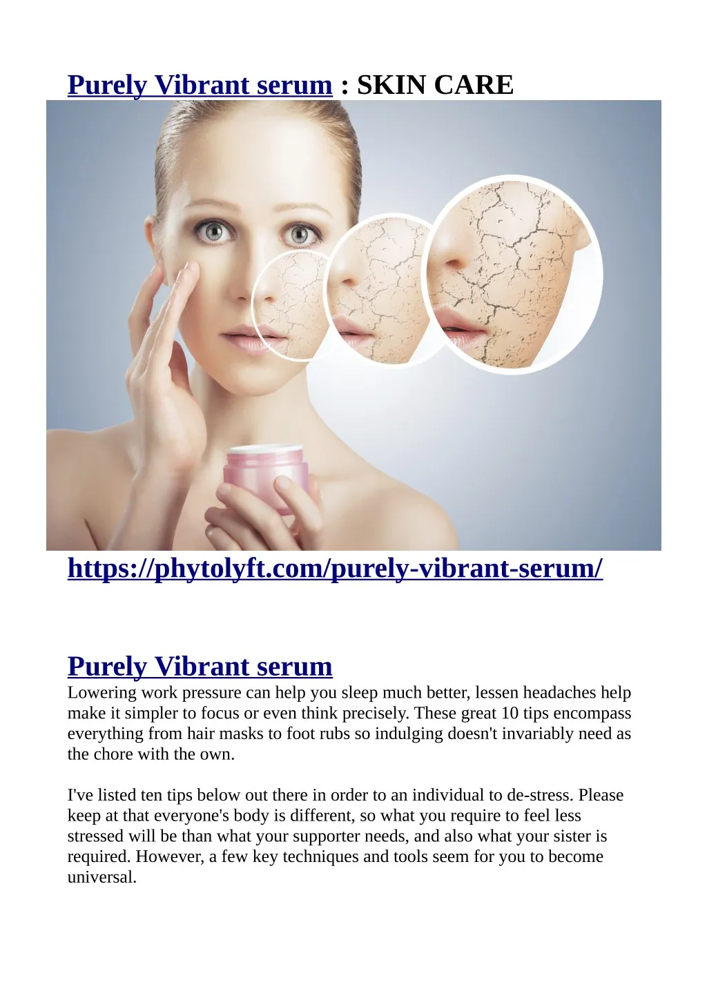 purely vibrant serum skin care
