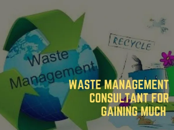 Waste Management Consultant for Gaining Much