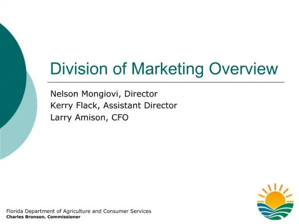 Division of Marketing Overview