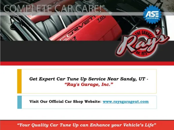 Choose Rays' Garage UT As Your Reliable Car Tune Up Service near Sandy, UT