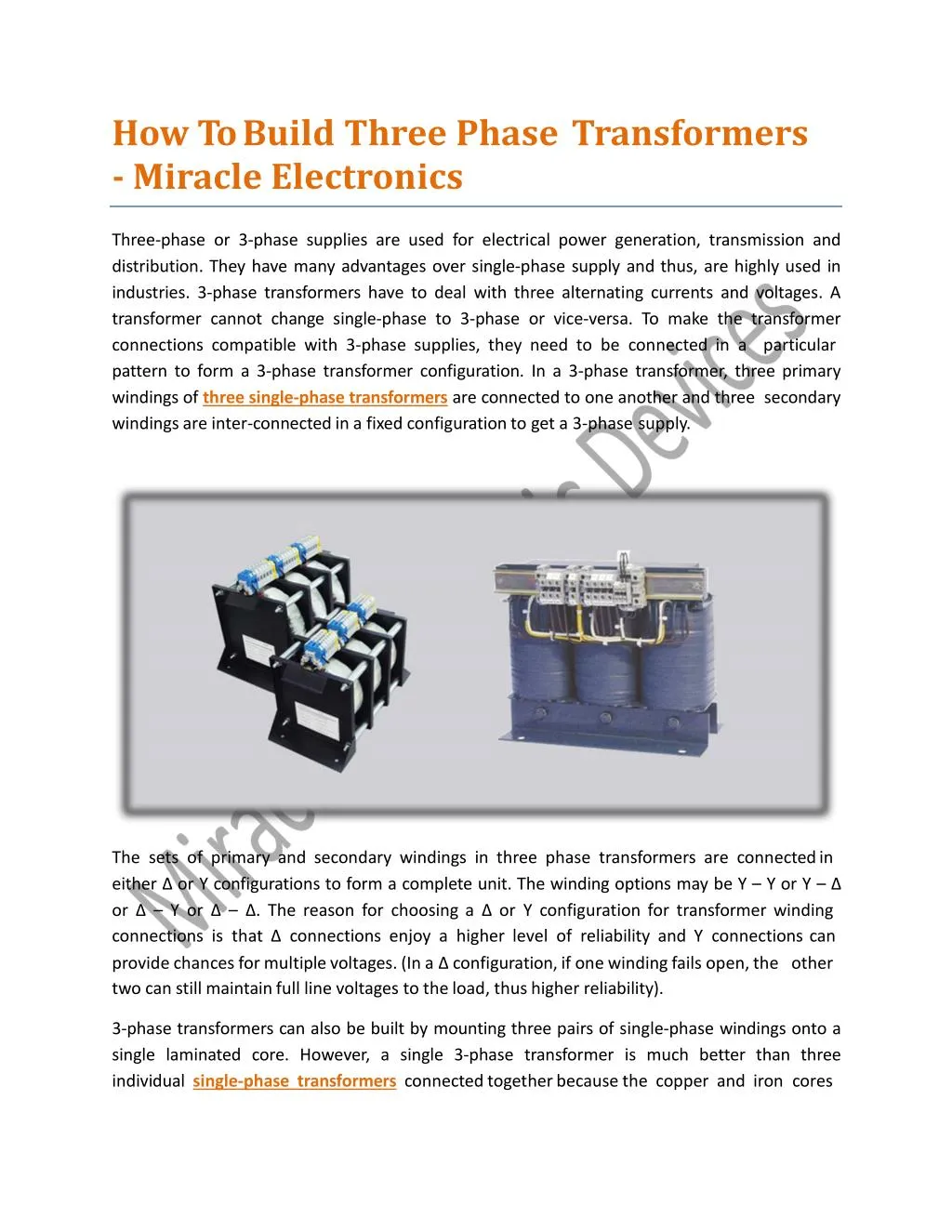 how to build three phase transformers miracle