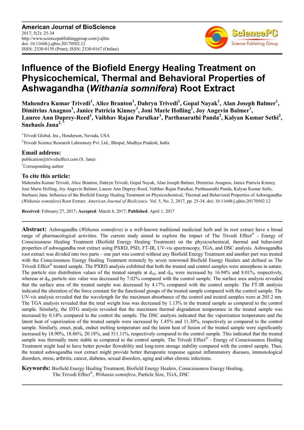 american journal of bioscience 2017