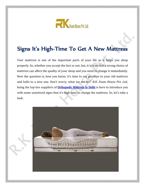 Signs It’s High-Time To Get A New Mattress