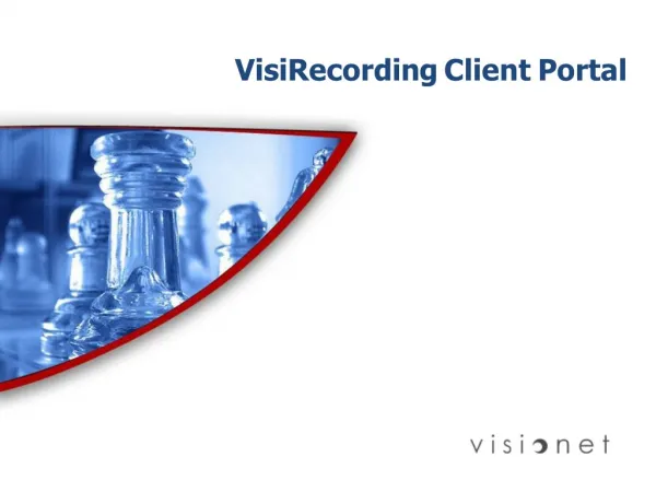 VisiRecording Client Portal - Visionet Systems