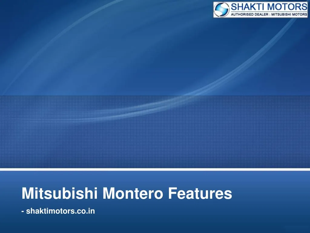 mitsubishi montero features