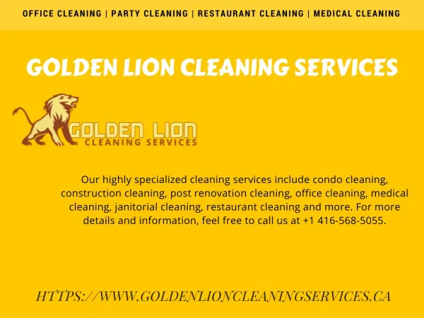 Affordable Office Cleaning Services In Toronto By Golden Lion Cleaning Services