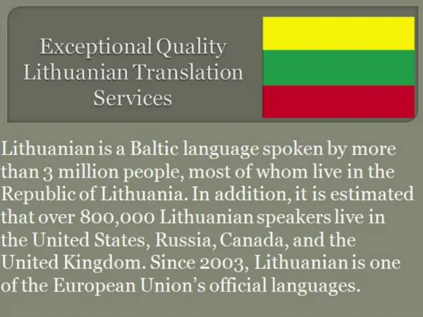 Exceptional Quality Lithuanian Translation Services